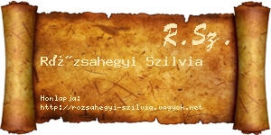 Rózsahegyi Szilvia névjegykártya