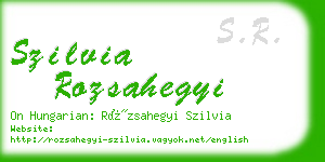 szilvia rozsahegyi business card