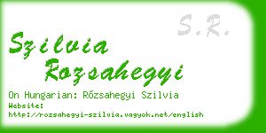 szilvia rozsahegyi business card